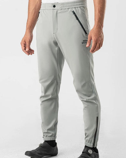 ROCKBROS Winter Thick Fleece Pants Windproof Cycling Pants Men Outdoor Camping Thermal Warm Casual Pants Ski Trousers Sweatpants