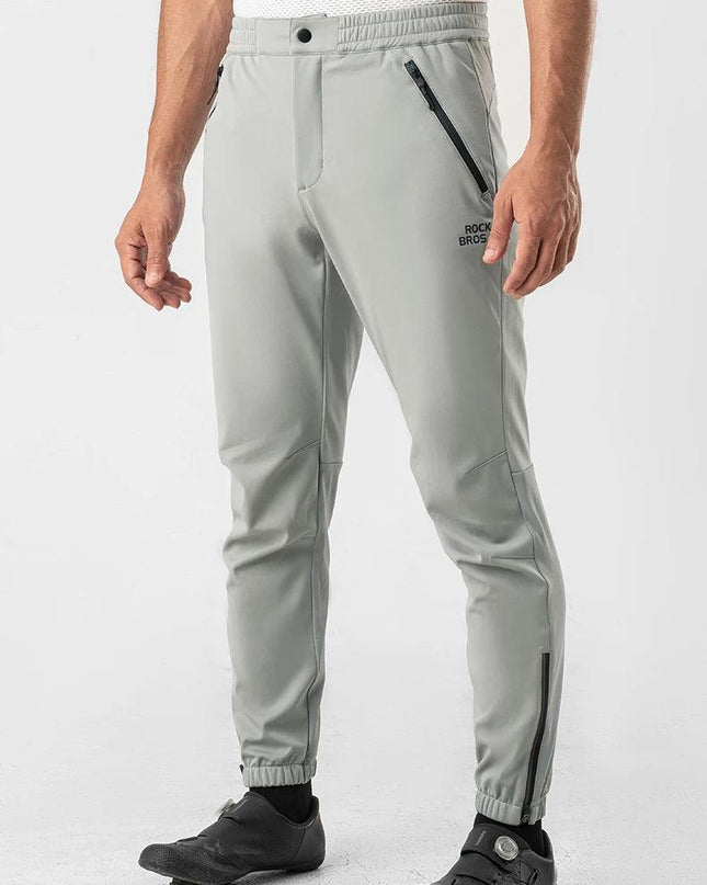 ROCKBROS Winter Thick Fleece Pants Windproof Cycling Pants Men Outdoor Camping Thermal Warm Casual Pants Ski Trousers Sweatpants