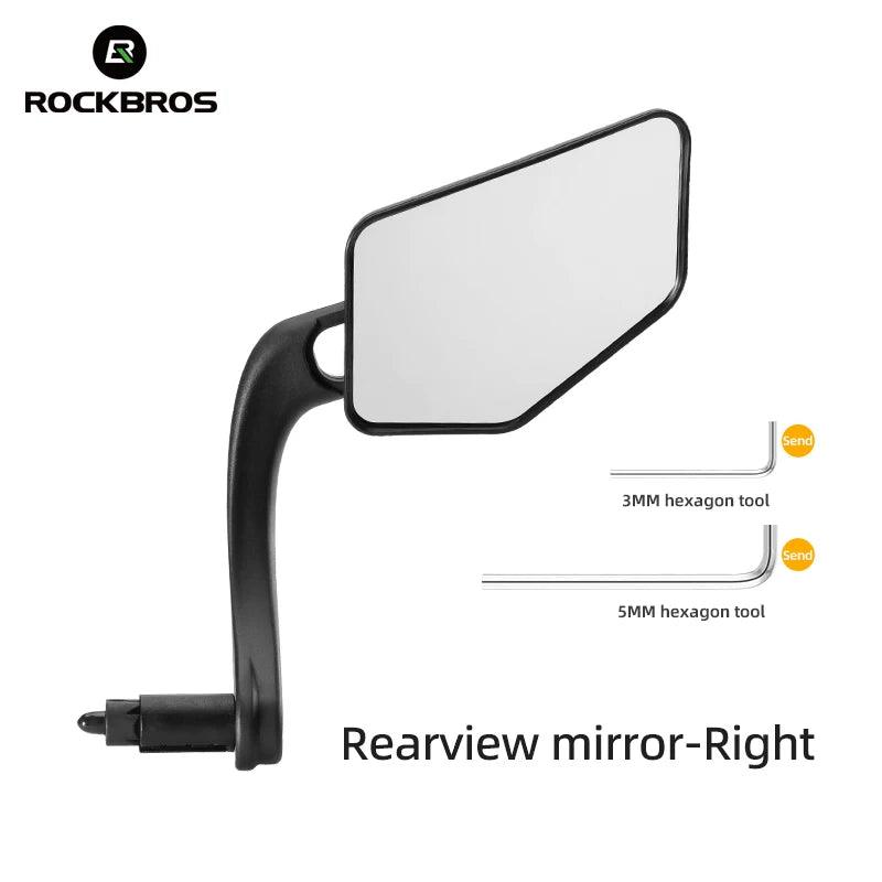 ROCKBROS Bicycle Mirrors MTB Bike HD Grip Plug In Bicycle Rearview Mirror 360° Adjustable Rotating Plane Mirror Bike Accessories