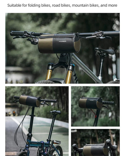ROCKBROS Bicycle Bag Reflective Handlebar Bag Capacity Storage Multifunctional Portable 1.7L Shoulder Bag Front Bag Accessories