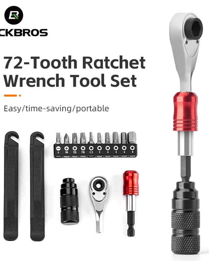 ROCKBROS Bicycle Repair Tool Kits 72 Tooth Ratchet Wrench Set Torque Screwdriver Motorcycle Repair Kit Portable Maintenance Tool