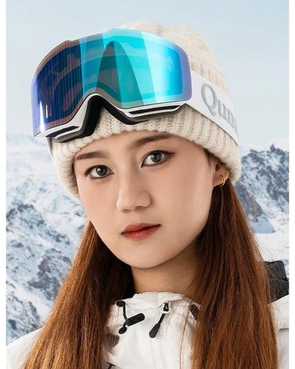 Qunature Ski Goggles Large Frame Snowboard Snow Goggles Double Layers UV400 Anti-fog Ski Glasses Skiing Outdoor Sport Eyewear