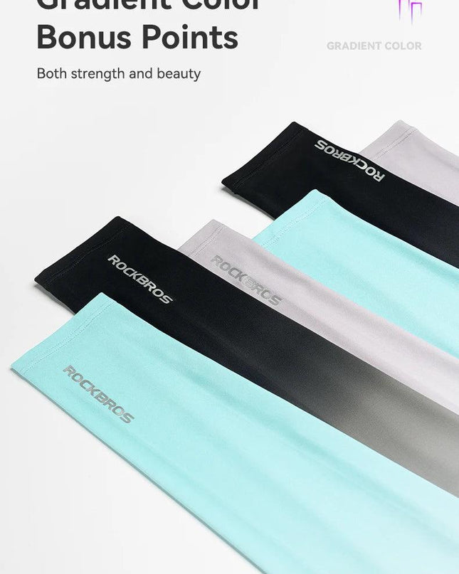 ROCKBROS Arm Sleeve UV Protection Cycling Sleeve Summer Quick Dry Breathable Fitness Fishing Sunscreen Sport Wear Arm Sleeves