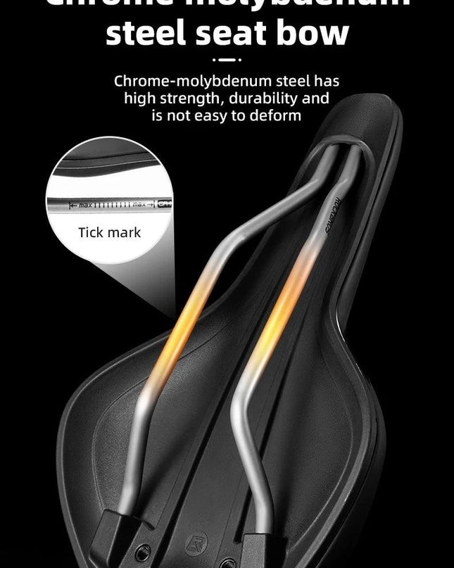 ROCKBROS Ultralight Bicycle Saddle Hollow Breathable Shock-Absorption Nylon MTB Road Bicycle Saddle Chrome Molybdenum Steel Seat