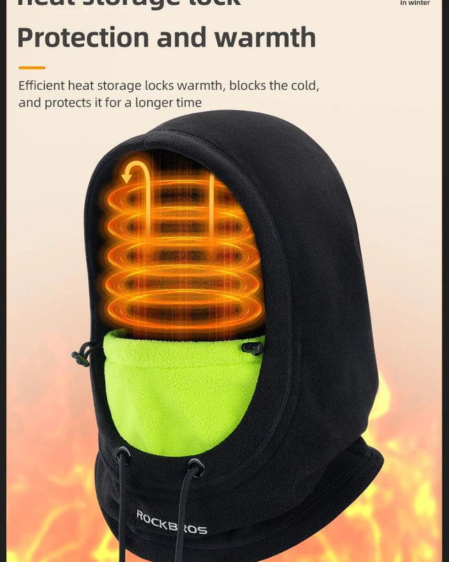 ROCKBROS Warm Cap Winter Windproof Hat Thermal Polar Fleece Balaclava Hat Outdoor Hand Cap Cold Padded Hood Neck