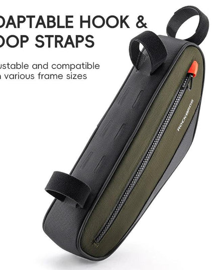 ROCKBROS Bicycle Frame Tube Bag Reflective 1.7L Bike Top Bottom Tube Bag Frame Bag Large Capacity MTB Cycling Pannier Portable