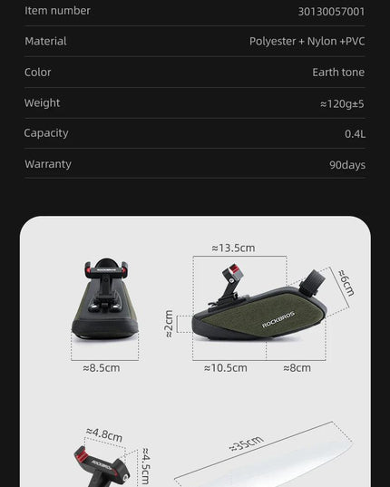 ROCKBROS Bicycle Saddle Bag Portable Waterproof Cycling Seat Tail Bag MTB Road Bike Storage Bag Seatpost Backpack With Mudguard