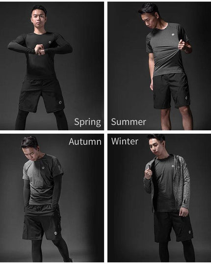 ROCKBROS Men's Tracksuit Gym Fitness Running 5 Pcs/Set Quick Dry Sweat-absorb Compression Sport Suit Clothes Jogging Sport Wear