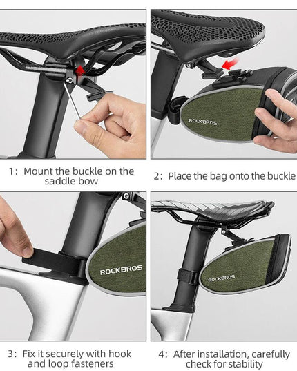 ROCKBROS Bicycle Saddle Bag Portable Waterproof Cycling Seat Tail Pouch Ciclismo Seatpost Backpack Storage Rear Bag Pannier