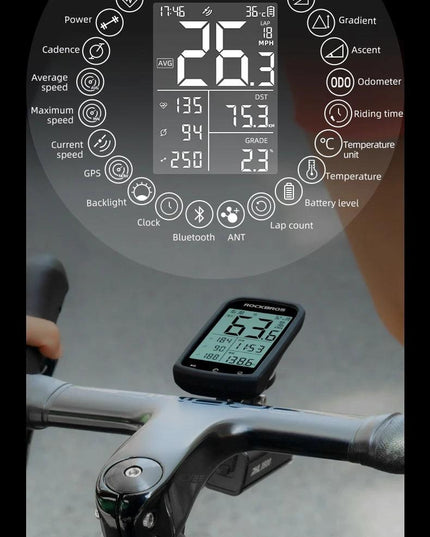 ROCKBROS  Bicycle Computer GPS 5.0 ANT Bluetooth Waterproof Wireless Cyclocomputer Speedometer Bike Stopwatch Bike Accessories