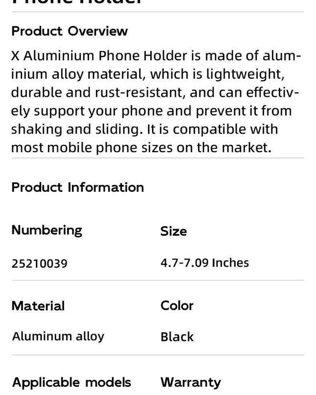 ROCKBROS Bike Phone Holder Aluminum Alloy Material Bracket Anti-slip Cushioning Pads 4.7-7.09 inch Mobile Phone Stand Shockproof