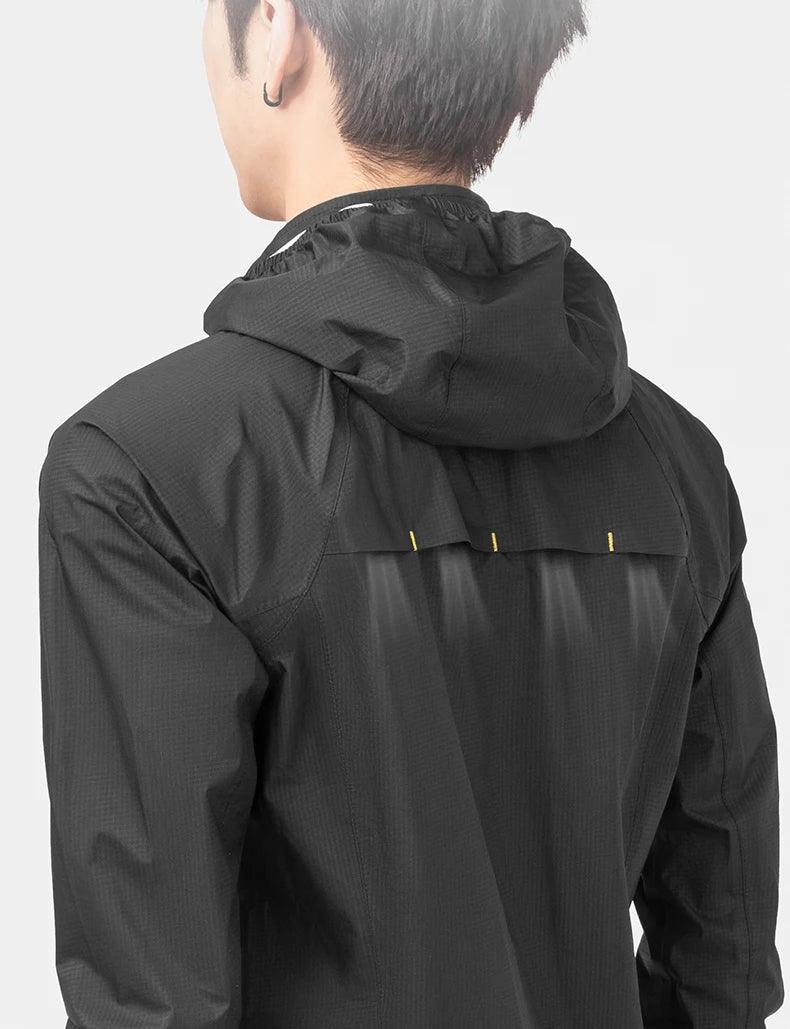 ROCKBROS Raincoat Cycling Waterproof Jacket Lightweight Motorcycle Rain Coat Breathable Reflective Hooded Outdoor Windbreaker