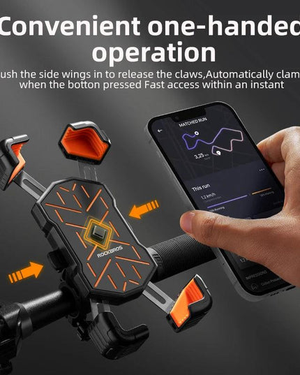 ROCKBROS Bike Phone Holder 360° View Universal Bicycle Phone Holder 4.5-7.2inch Mobile Phone Stand Shockproof Motorcycle Bracket