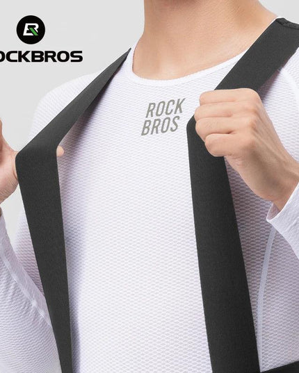 ROCKBROS Winter Cycling Bib Pants Breathable Long Pants Road Bike Pants Bib Tights 3D Cushion Padded Fleece Thermal Bicycle Pant