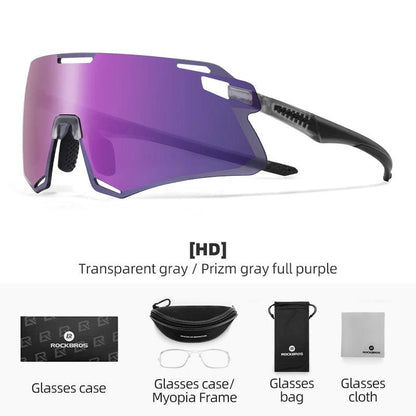 ROCKBROS Cycling Glasses Lightweight Frameless Bike Glasses High-Definition Lenses Road Bicycle Protection Goggles Sport Eyewear