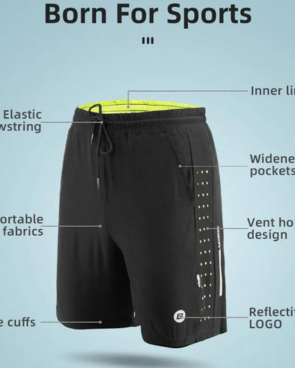 ROCKBROS Running Shorts Unisex Clothing Exercise Gym Shorts Spandex Jogging Fitness Breathable Cycling Outdoor Sports Asian Size