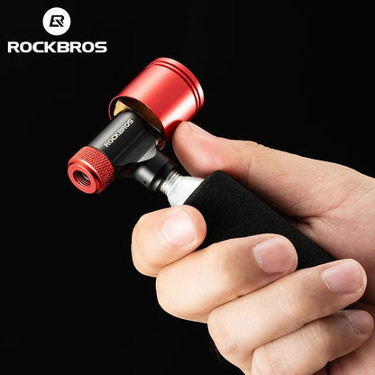 ROCKBROS Bicycle CO2 Cylinder Pump Gas Nozzle Bike Fast Inflator Inflatable Head Aluminum Adapter Riding Emergency Accessories