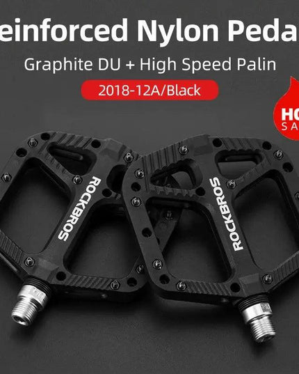 ROCKBROS Ultralight Seal Bearings Bicycle Bike Pedals Cycling Nylon Road bmx Mtb Pedals Flat Platform Bicycle Parts Accessories