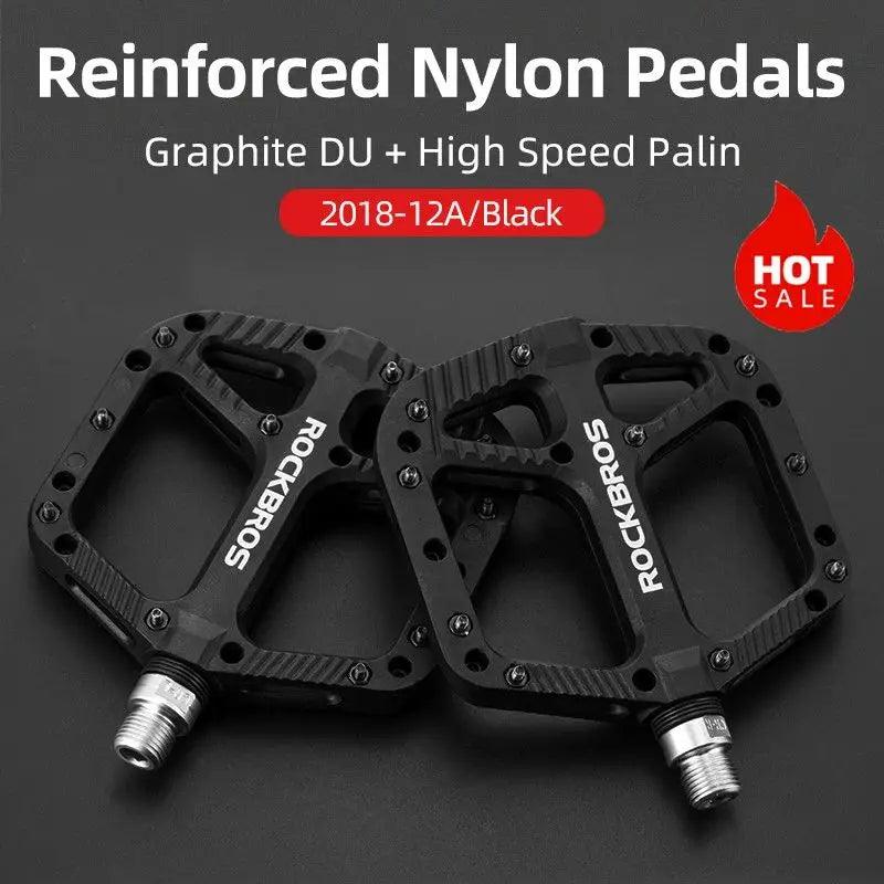 ROCKBROS Ultralight Seal Bearings Bicycle Bike Pedals Cycling Nylon Road bmx Mtb Pedals Flat Platform Bicycle Parts Accessories