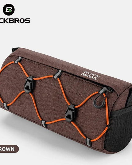 ROCKBROS Bicycle Front Tube Bag 2.2L Capacity Handlebar Bag Waterproof Multifunction Portable Shoulder Bag Tube Bag Elastic Band