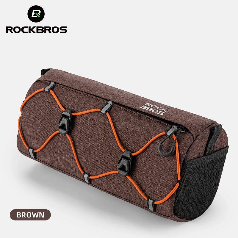 ROCKBROS Bicycle Front Tube Bag 2.2L Capacity Handlebar Bag Waterproof Multifunction Portable Shoulder Bag Tube Bag Elastic Band