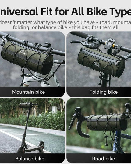 ROCKBROS Bicycle Bag Front Portable Handlebar Pannier 2L Big Capacity Multifunctional Shoulder Bag Reflectice Tube Bike Bag