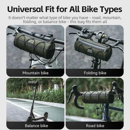 ROCKBROS Bicycle Bag Front Portable Handlebar Pannier 2L Big Capacity Multifunctional Shoulder Bag Reflectice Tube Bike Bag