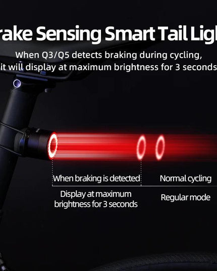 ROCKBROS Bike Light Waterproof Type-C Rechargeable Bicycle Headlight 200M Range Flashlight With Tail light Cycling Accessory