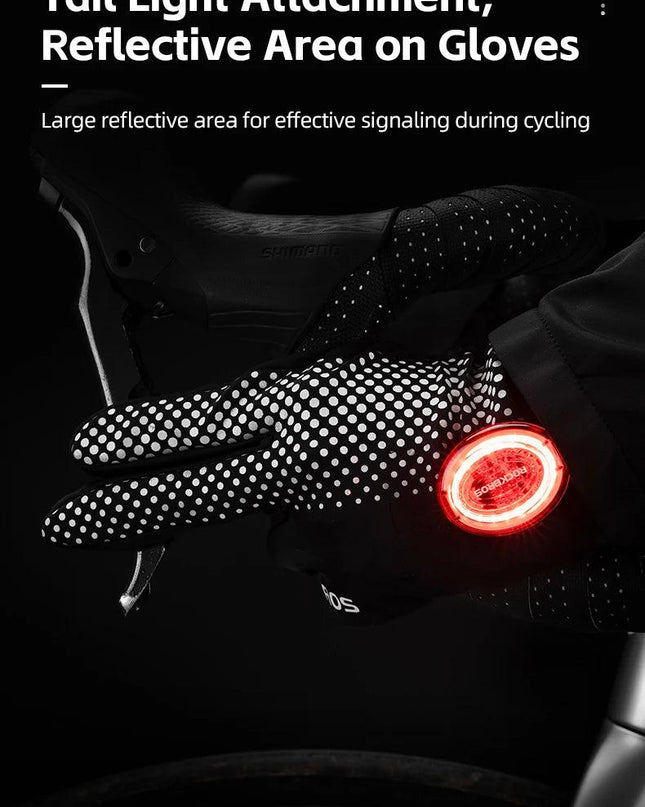 ROCKBROS Full Finger Gloves Sports Breathable Touch Screen Gloves MTB Road Bike Non-slip Gloves Cycling Lengthened Wrist Outdoor
