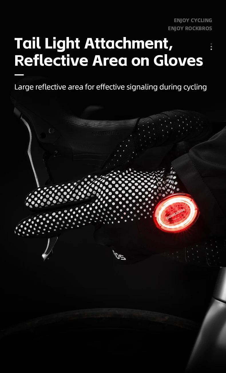 ROCKBROS Full Finger Gloves Sports Breathable Touch Screen Gloves MTB Road Bike Non-slip Gloves Cycling Lengthened Wrist Outdoor