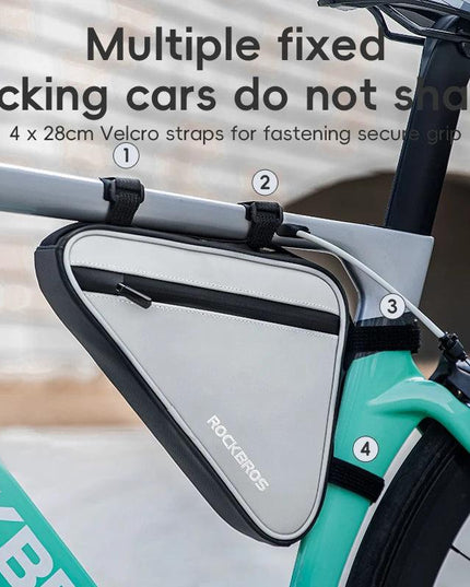 ROCKBROS Bicycle Bag Portable Triangle Bag Reflective Bike Tube Bag Cycling Frame Bag Outdoor Sports Bike Pannier Accessories