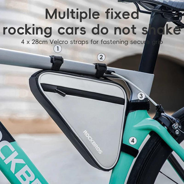 ROCKBROS Bicycle Bag Portable Triangle Bag Reflective Bike Tube Bag Cycling Frame Bag Outdoor Sports Bike Pannier Accessories