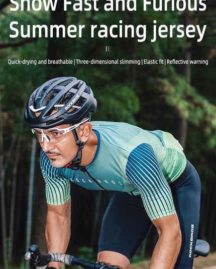 ROCKBROS Cycling Jersey MTB T-shirt Mountain Bike Men's Wear Summer Clothes High-Quality With YKK Zipper Sportswear Breathable