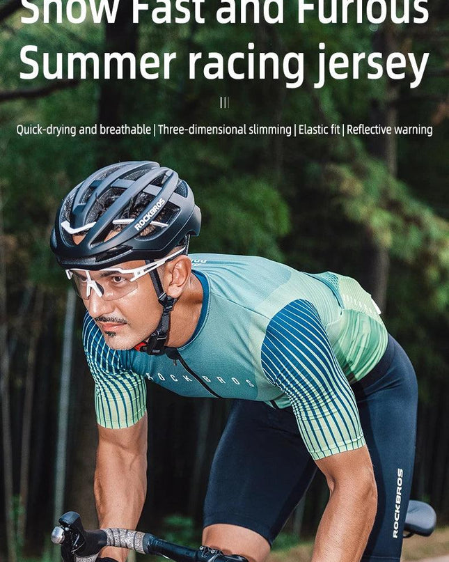 ROCKBROS Cycling Jersey MTB T-shirt Mountain Bike Men's Wear Summer Clothes High-Quality With YKK Zipper Sportswear Breathable
