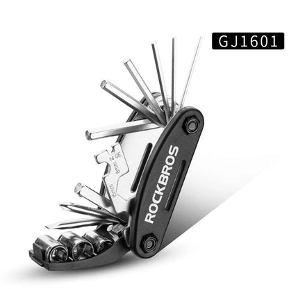 ROCKBROS 16 in 1 Bike Bicycle Multi Repair Tool Set Kit Hex Spoke Cycle Screwdriver Tool Wrench Mountain Cycle Tool Sets Black