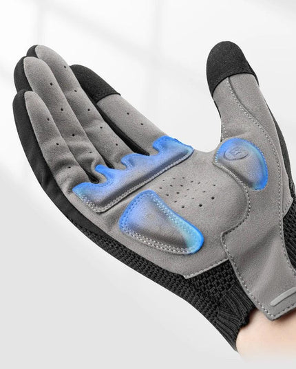 ROCKBROS Bicycle Gloves Full Finger Cycling Gloves Knit Fabric Touch Screen Motorcycle Gloves Autumn Winter Thermal Windproof