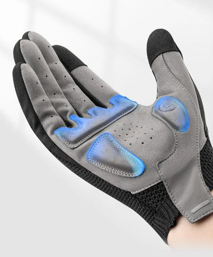 ROCKBROS Bicycle Gloves Full Finger Cycling Gloves Knit Fabric Touch Screen Motorcycle Gloves Autumn Winter Thermal Windproof