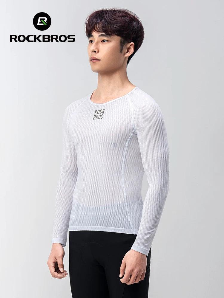 ROCKBROS Bike Jerseys Long Sleeves Breathable Mesh Men Bike Shirt Cycling Clothing Comfortable Summer Racing Clothes Reflective