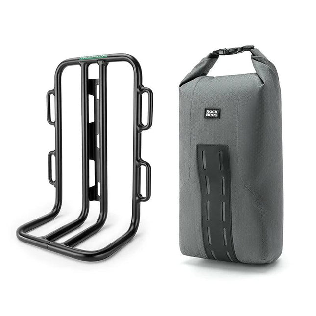 ROCKBROS Cycling Bag 2.7L Capacity Bicycle Front Fork Shelf Bag TPU Material Portable Pannier Bag Luggage Carrier Accessories