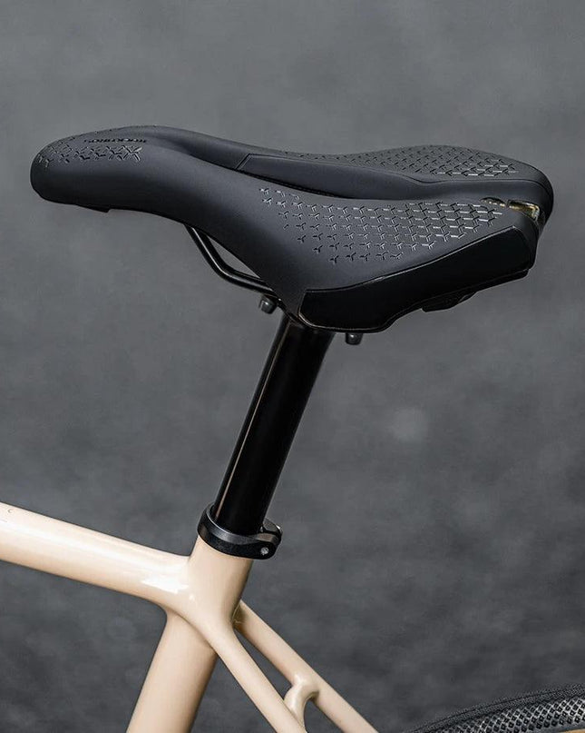 ROCKBROS Bicycle Saddle Hollow Breathable Shockproof Cycling Seat PU Non-Slip Leather Cushion Lightweight MTB Road Bike Saddle