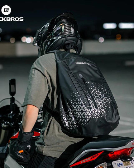 ROCKBROS Backpack High-Capacity Full Helmet Bag  Travel Luggage Bag 14.5L Breathable Reflective Motorcycle Rider Bags Accessory