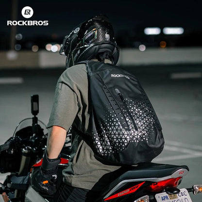 ROCKBROS Backpack High-Capacity Full Helmet Bag  Travel Luggage Bag 14.5L Breathable Reflective Motorcycle Rider Bags Accessory