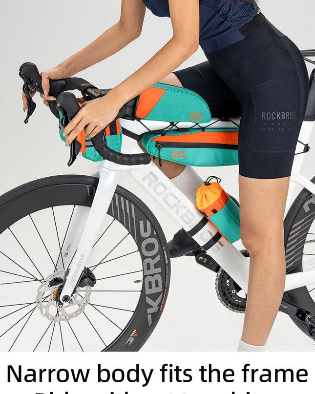 ROCKBROS Bicycle Bag Set Waterproof Combo Bag Front Bag Triangle Tube Bag Polyester Portable Bottle Bag Long-Distance Travel Bag