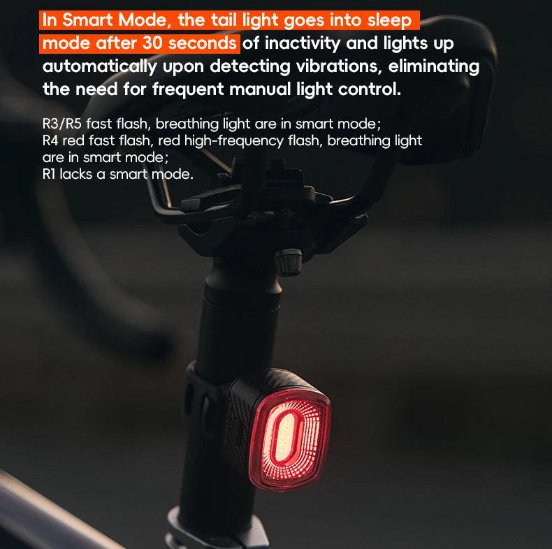 ROCKBROS BicycleTaillight Smart Brake Sensing Day/Night Sensing Waterproof Type-C Cycling Taillight Bike Accessories R Series