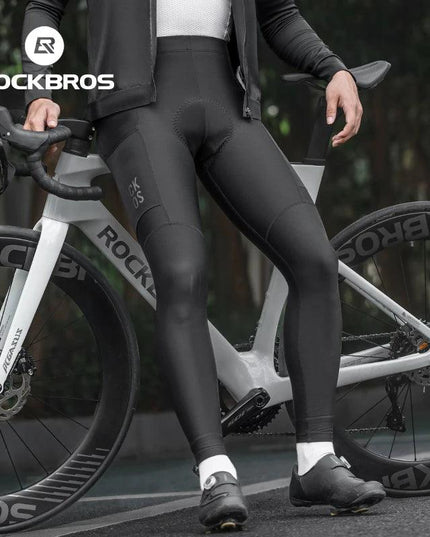 ROCKBROS Cycling Pants Thermal Fleece Winter 3D Padded Riding Leggings Tights Reflective Breathable Mountain Bike Sport Trousers