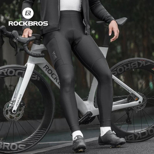 ROCKBROS Cycling Pants Thermal Fleece Winter 3D Padded Riding Leggings Tights Reflective Breathable Mountain Bike Sport Trousers