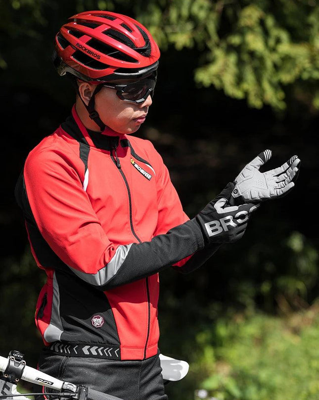 ROCKBROS Bike Glove Winter Warm Windproof Gloves Fleece Long Finger Touch screen Gloves Outdoor Sports Running Riding Mittens
