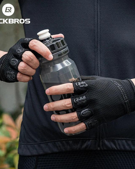 ROCKBROS Half Finger Gloves SBR Palm Pads Breathable Anti-shock Cycling Gloves High Elasticity Fitness Bicycle Fingerless Gloves