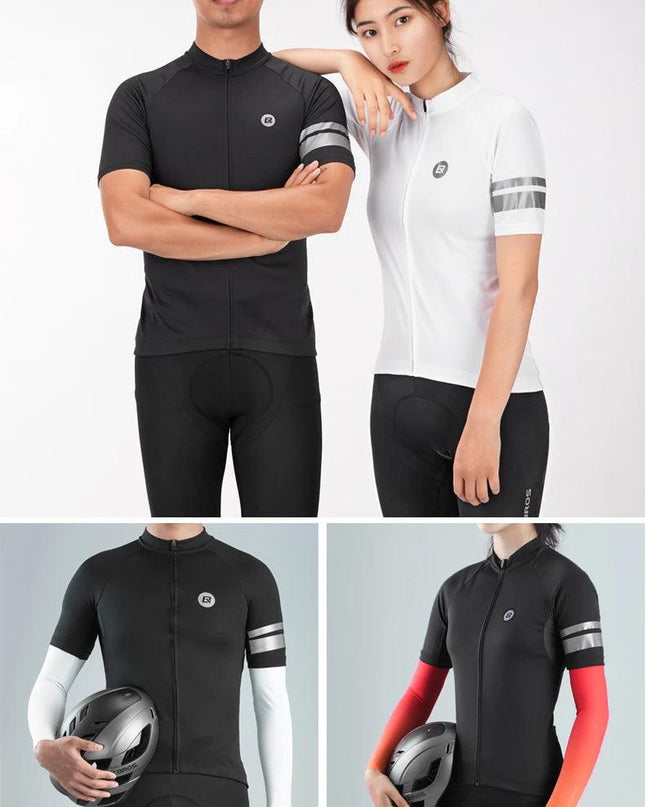 ROCKBROS Cycling Jersey Men Breathable Shirt Summer Jersey Clothes Bicycle Quick Dry Clothing Anti-UV Reflective Short Sleeve