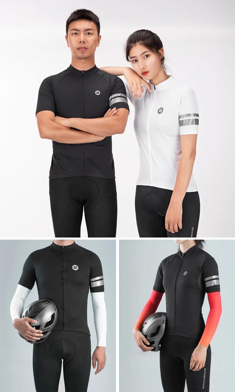 ROCKBROS Cycling Jersey Men Breathable Shirt Summer Jersey Clothes Bicycle Quick Dry Clothing Anti-UV Reflective Short Sleeve